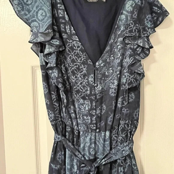 Lauren Ralph Lauren Blue Patterned Maxi Dress - Picture 7 of 12